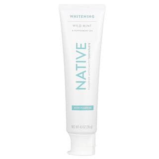 Native, Whitening Toothpaste, With Fluoride, Wild Mint & Peppermint Oil, 4.1 oz (116 g)