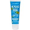 Kids, Natural Sun, Sunscreen, Unscented, SPF 45, 4 fl oz (118 ml)
