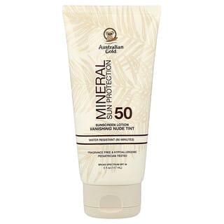 Australian Gold, Mineral Sunscreen Lotion, SPF 50, Vanishing Nude Tint, 5 fl oz (147 ml)