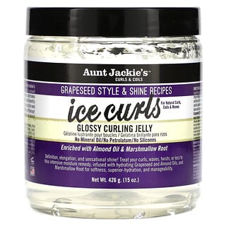 Aunt Jackie's Curls & Coils, Ice Curls, Gelatina brillante para rizar, 426 g (15 oz)
