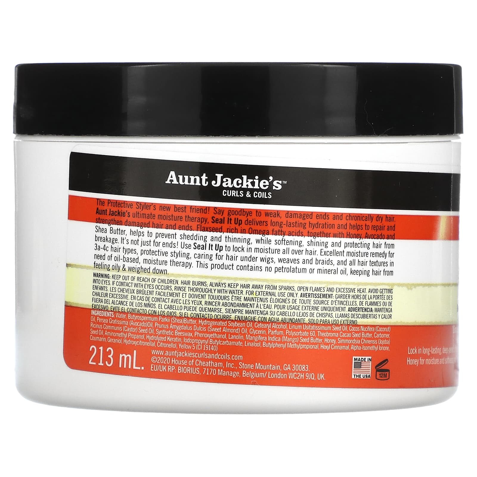 Aunt Jackie's Curls & Coils, Seal It Up, Hydrating Sealing Butter, 7.5