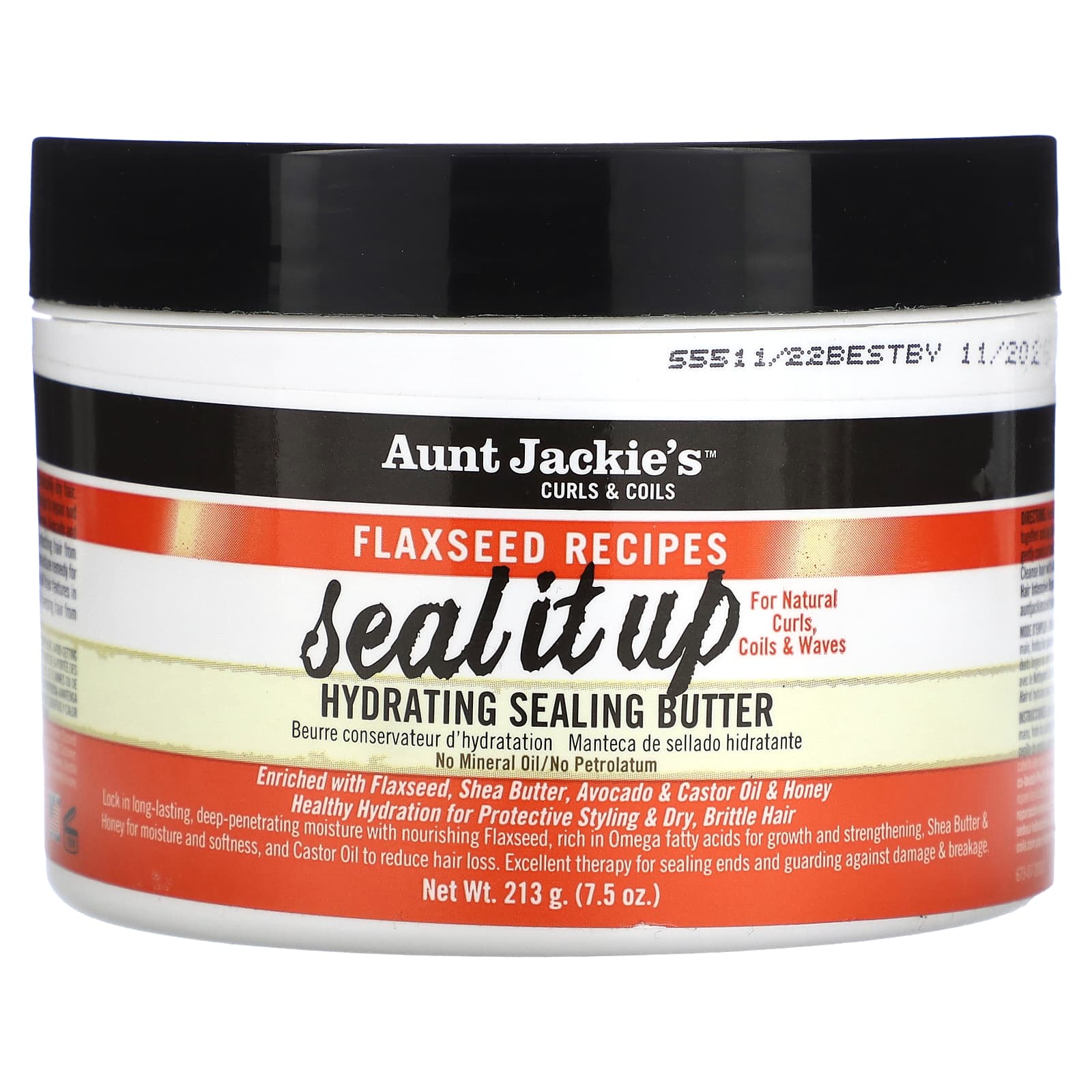 Aunt Jackie's Curls & Coils, Seal It Up, Hydrating Sealing Butter, 7.5