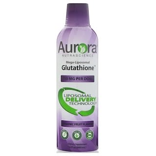 Aurora Nutrascience, Mega-Liposomal Glutathione, Organic Fruit Flavor, 750 mg, 16 fl oz (480 ml)