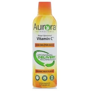 Aurora Nutrascience, Micro-Liposomal Vitamin С, органический ароматизатор с фруктовым вкусом, 3000 мг, 480 мл (16 жидк. унций)