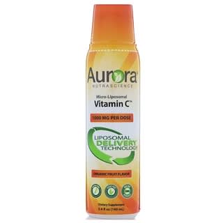 Aurora Nutrascience, Micro-Liposomal Vitamin C, органический фруктовый вкус, 1000 мг, 160 мл (5,4 жидкой унции)