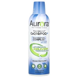 Aurora Nutrascience‏, Mega-Liposomal CoQ10/PQQ+‎, בטעם פירות אורגניים, 480 מ"ל (16 אונקיות נוזל)