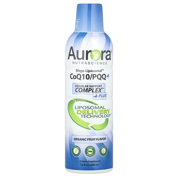 Aurora Nutrascience, Mega-Liposomal 輔酶 Q10/PQQ+，有機水果味，16 液量盎司（480 毫升）