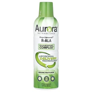 Aurora Nutrascience, Mega-Liposomal R-ALA, R-альфа липоевая кислота, со вкусом органических фруктов, 480 мл (16 жидк. унций)