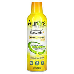 Aurora Nutrascience, Mega-Liposomal Curcumin+, мега липосомальный куркумин, со вкусом органических фруктов, 600 мг, 480 мл (16 жидк. унций)