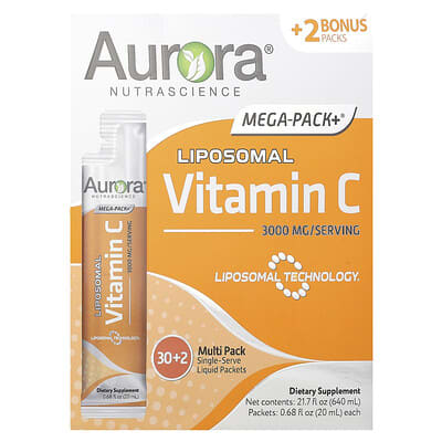 Norland Aurora Nutrascience, Mega-Pack+®, Liposomal Vitamin C, 32 Packs, 0.68 fl oz (20 ml) Each supplement Uganda UGX 186711