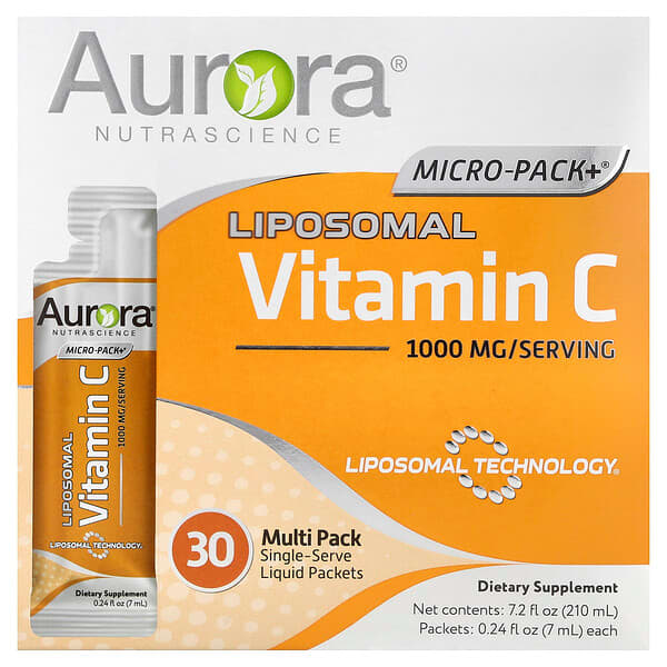 Aurora Nutrascience, Micro-Pack+®, Liposomal Vitamin C, 30 Packets, 0.24 fl oz (7 ml) Each — product photo 1