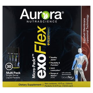Aurora Nutrascience, Micro-Pack+ ExoFlex + Plus Vitamin C, 30 Packets, 0.34 fl oz (10 ml) Each