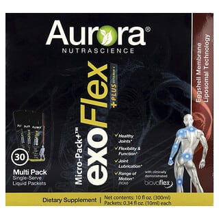 Aurora Nutrascience, Micro-Pack+™ exoFlex + Plus Vitamin C, 30 Packets, 0.34 fl oz (10 ml) Each