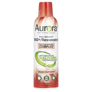 Aurora Nutrascience, Mega-Liposomal NAD+/레스베라트롤, 유기농 과일 맛, 480ml(16fl oz)