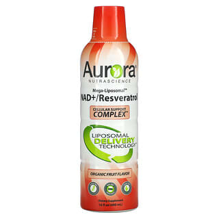 Aurora Nutrascience, Mega-Liposomal NAD+/레스베라트롤, 유기농 과일 맛, 480ml(16fl oz)