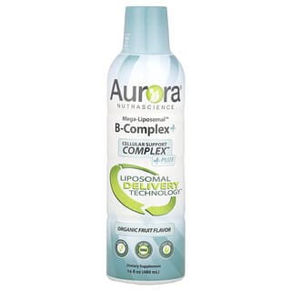 Aurora Nutrascience, Mega-Liposomal B 復合物+，有機水果味，16 液量盎司（480 毫升）