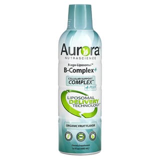 Aurora Nutrascience, Mega-Liposomal B-Complex+, Fruits biologiques, 480 ml