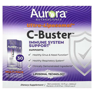 Aurora Nutrascience, Ultra-Liposomal™, C-Buster™, 30 Packets, 0.34 fl oz (10 ml) Each