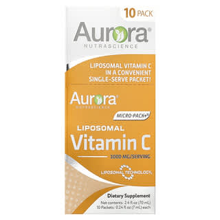 Aurora Nutrascience, Micro-Pack+®, Vitamina C liposomal, 1000 mg, 10 sobres, 7 ml (0,24 oz. líq.) cada uno