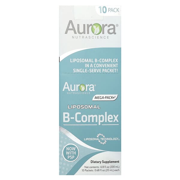 Aurora Nutrascience, Liposomal B-Complex, 10 Packets, 0.68 fl oz (20 ml) Each