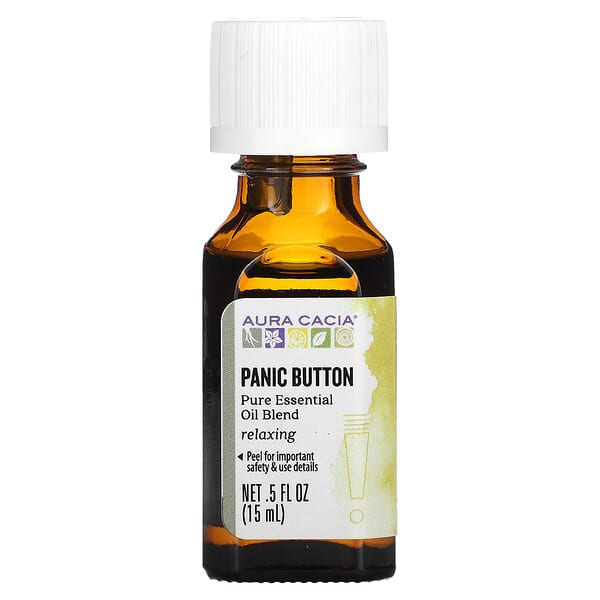 Aura Cacia, Panic Button, смесь чистых эфирных масел, 15 мл (0,5 жидк. унции)
