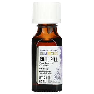 Aura Cacia, Освежающее и расслабляющее средство Chill Pill, 0.5 жидких унций (15 мл)