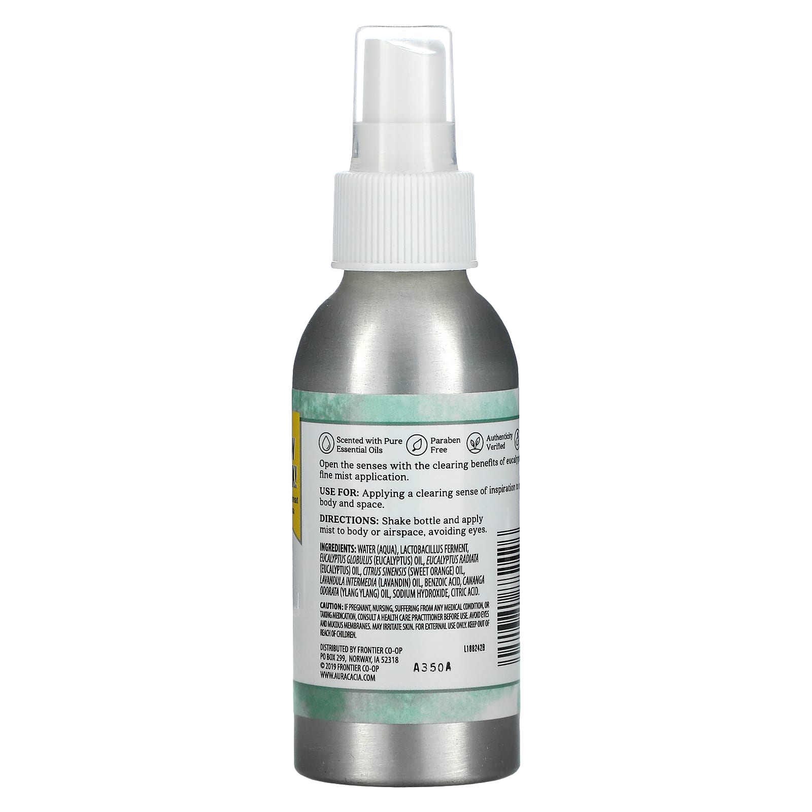 Aura Cacia, Aromatherapy Mist, Clearing Eucalyptus, 4 fl oz (118 ml)