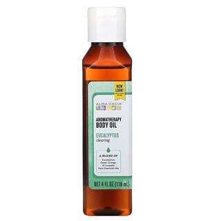 Aura Cacia, Aceite corporal de aromaterapia, eucaliptus clarificante, 4 oz fluidas (118 ml)
