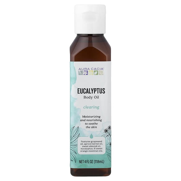Aura Cacia, Body Oil, 클리어링, 유칼립투스, 118ml(4fl oz)