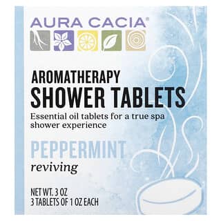 Aura Cacia, Comprimidos de aromaterapia para la ducha, Menta revitalizante`` 3 comprimidos, 1 oz cada uno