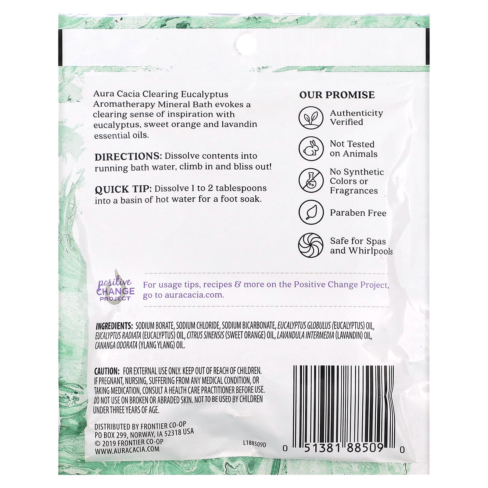 Aura Cacia, Aromatherapy Mineral Bath, Clearing Eucalyptus, 2.5 oz (70.9 g)