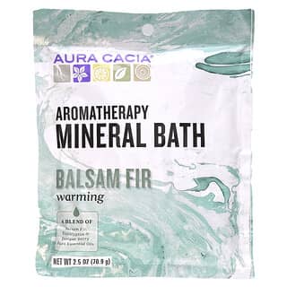 Aura Cacia, Ароматерапевтическое минеральное средство для ванны, согревающая бальзамическая пихта, 2,5 унции (70,9 г)