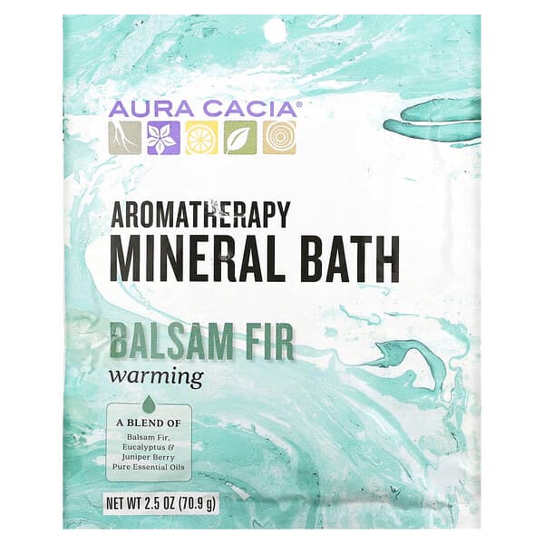 Aura Cacia, Aromatherapy Mineral Bath, Warming Balsam Fir, 2.5 oz (70.9 g)