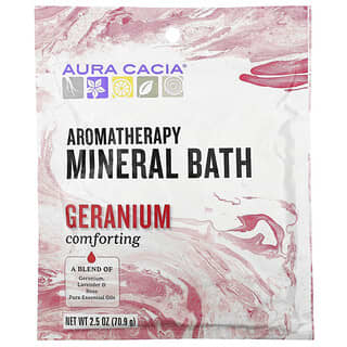 Aura Cacia, Baño de minerales de aromaterapia, geranio reconfortante, 2,5 oz (70,9 g)