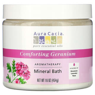 Aura Cacia, Bain Minéral AromaThérapie, Géranium Réconfortant, 16 oz (454 g)