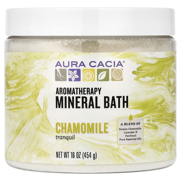 Aura Cacia, アロマ・ミネラルバス、 トランクイルカモミール、 16オンス (454 g)