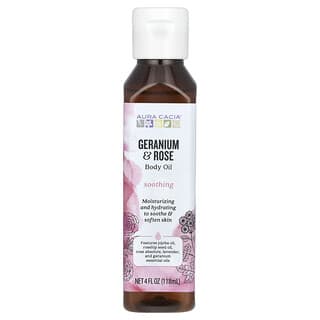 Aura Cacia, Body Oil, Geranium & Rose, 4 fl oz (118 ml)