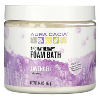 Aura Cacia, Aromatherapy Foam Bath, Relaxing Lavender, 14 oz (397 g)
