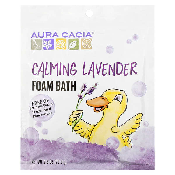 Aura Cacia, Заспокійлива піна для ванни, лаванда, 70,9 г (2,5 унції)