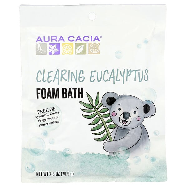 Aura Cacia, 폼 배스, 클리어링 유칼립투스, 70.9g(2.5oz)