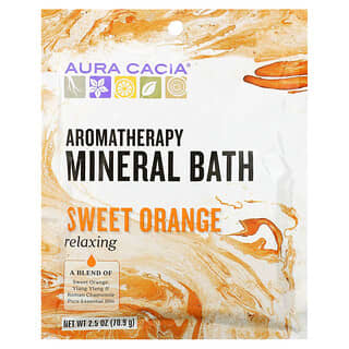 Aura Cacia, Baño mineral de aromaterapia, relajante de naranja dulce, 2.5 oz (70,9 g)