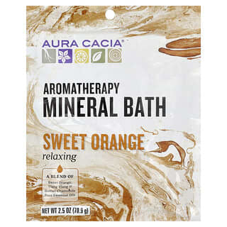 Aura Cacia, Baño mineral de aromaterapia, relajante de naranja dulce, 2.5 oz (70,9 g)