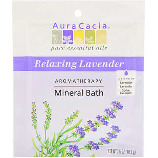 Aura Cacia, Aromatherapy Mineral Bath, Relaxing Lavender, 2.5 oz (70.9 g)