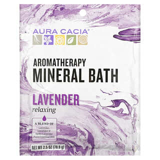 Aura Cacia, Baño mineral de aromaterapia, Lavanda relajante, 2.5 oz (70.9 g)