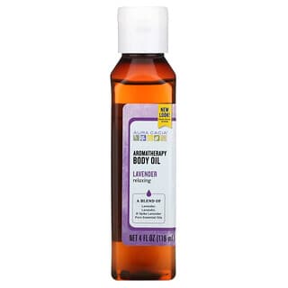 Aura Cacia, 香薰身体护理油，舒缓薰衣花草味，4 液量盎司（118 毫升）