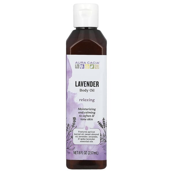 Aura Cacia, 바디 오일, 라벤더, 237ml(8fl oz)