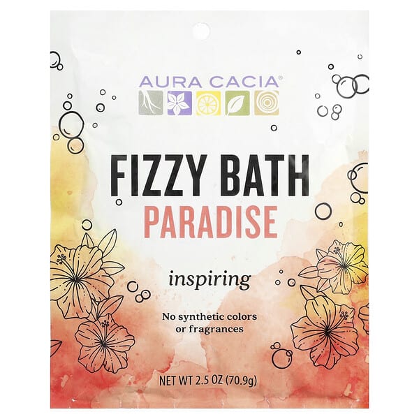 Aura Cacia, Fizzy 목욕, 파라다이스, 70.9g(2.5oz)