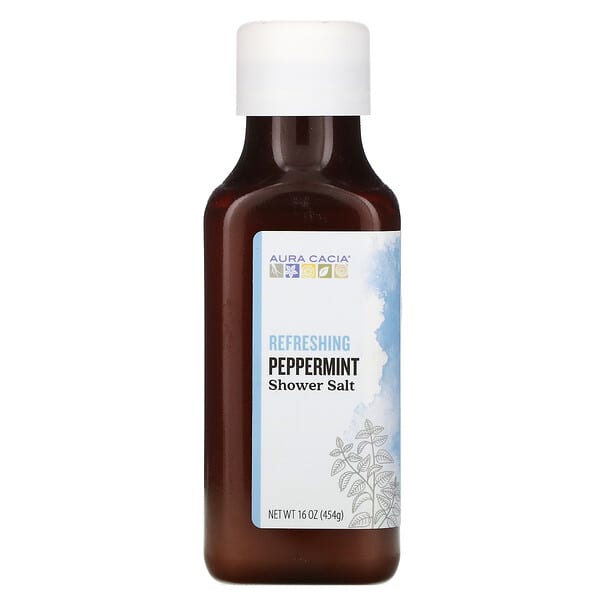Aura Cacia‏, Shower Salt, Refreshing Peppermint, 16 oz (454 g)