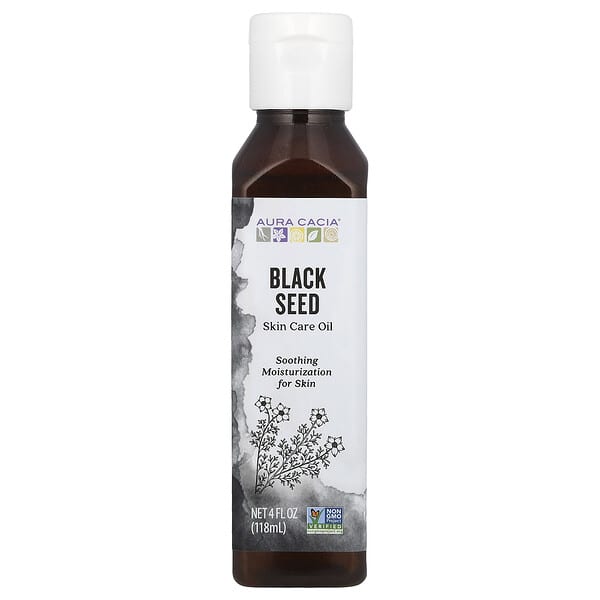 Aura Cacia, 栽培黑種草籽護膚油，4 液量盎司（118 毫升）