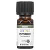 Organic Pure Essential Oil, Peppermint, 0.25 fl oz (7.4 ml)